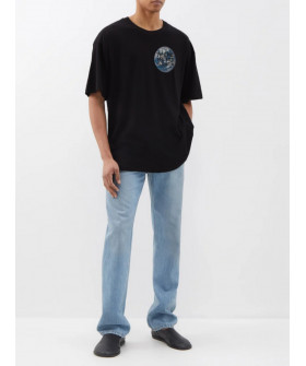 Футболка Trace of Space Oversize мужская черная "Не существует планеты Б"