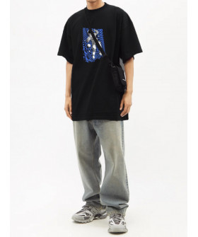 Футболка Trace of Space Oversize мужская черная "Tossed into the void"