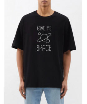 Футболка Trace of Space Oversize мужская черная "Give me space"