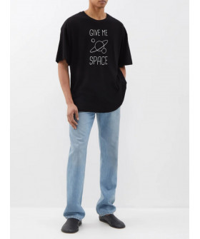 Футболка Trace of Space Oversize мужская черная "Give me space"