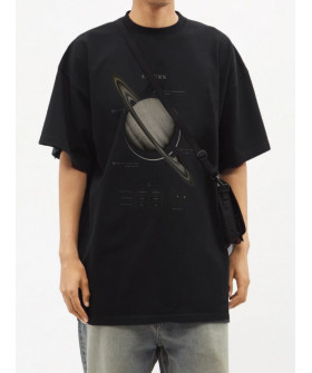 Trace of Space Oversize T-shirt for men black "Saturn"