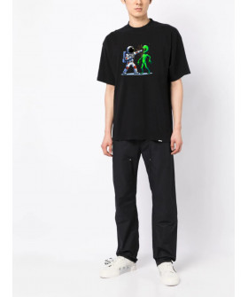 Футболка Trace of Space Oversize мужская черная "Humans wins"