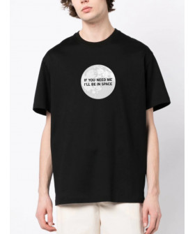 T-shirt Trace of Space Oversize men's black "If you need me. I`ll be in space"