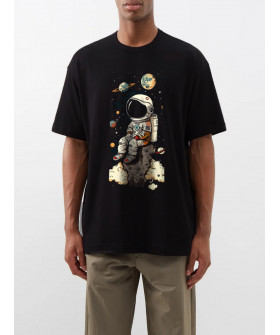 Trace of Space Oversize men's black T-shirt "Loneliness"