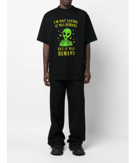 T-shirt Trace of Space Oversize men's black "I`m not saying..."