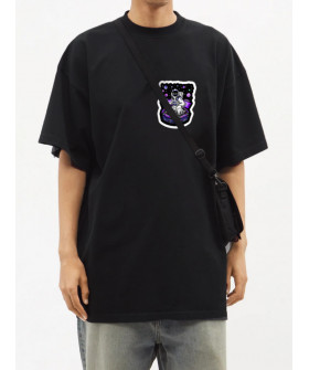 Trace of Space Oversize T-shirt for men black "Space dj"