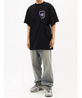 Футболка Trace of Space Oversize мужская черная "Space dj"