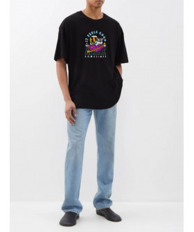 Футболка Trace of Space Oversize мужская черная "It feels good to be alone sometimes"