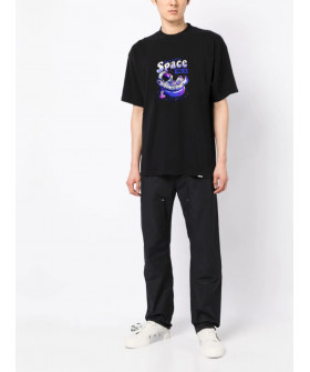Футболка Trace of Space Oversize мужская черная "Let`s chill in space"