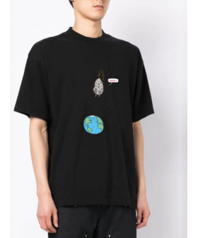 T-shirt Trace of Space Oversize men's black "Cannonball!"