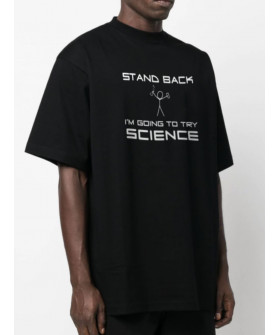 T-shirt Trace of Space Oversize men's black "Stand back. I`m going to try science"