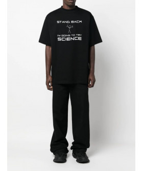 T-shirt Trace of Space Oversize men's black "Stand back. I`m going to try science"