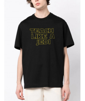 Футболка Trace of Space Oversize мужская черная "Teach like a jedi"