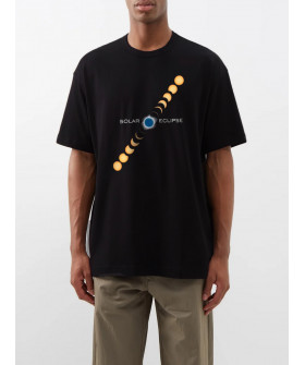 Trace of Space Oversize T-shirt for men black "Solar eclipse"