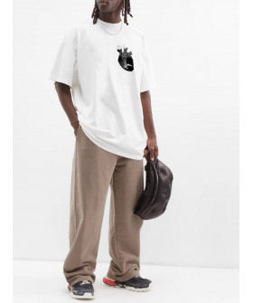 Футболка Trace of Space Oversize мужская белая "Сердце"