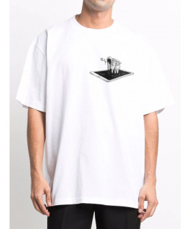 T-shirt Trace of Space Oversize men's white "Addiction"