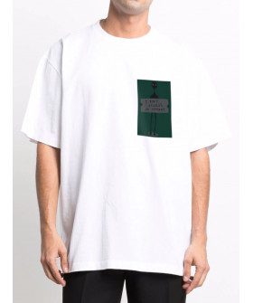 T-shirt Trace of Space Oversize men's white "I don`t believe in humans"