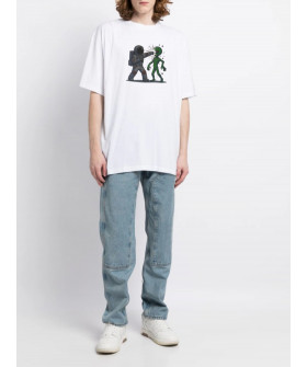 Футболка Trace of Space  Oversize чоловіча біла "Humans wins"