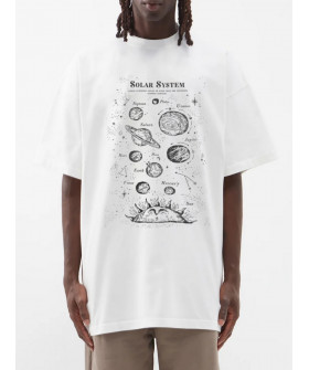 T-shirt Trace of Space Oversize men's white "Solar system"