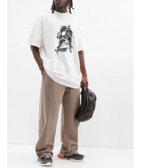 Футболка Trace of Space  Oversize чоловіча біла "Spaceboard"