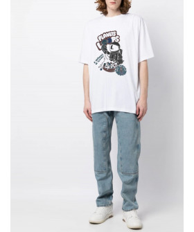 Футболка Trace of Space  Oversize чоловіча біла "Planets loops"