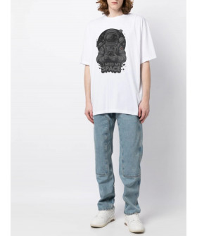 T-shirt Trace of Space Oversize men's white "I need my space"