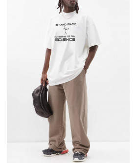 T-shirt Trace of Space Oversize men's white "Stand back I`m going to try science"