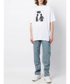 Футболка Trace of Space Oversize мужская белая "Wow - cool tee shirt"