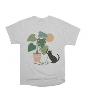 WhyNotPrint men's light gray T-shirt "Cat"