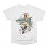 WhyNotPrint men's white T-shirt "Cat with a shark"