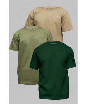 Set of men's T-shirts YAPPI pack green olive khaki 3pcs 