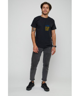 Men's black T-shirt "I'll lie down, but it won't enter Ukraine"