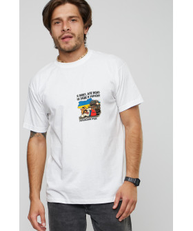 Men's black T-shirt "I'll lie down, but it won't enter Ukraine"