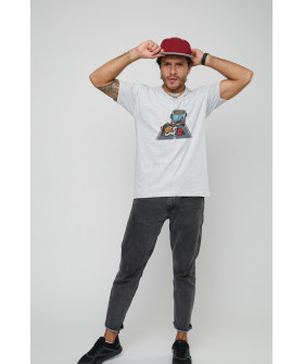 Men's gray T-shirt "I'll lie down, but it won't get into Ukraine"