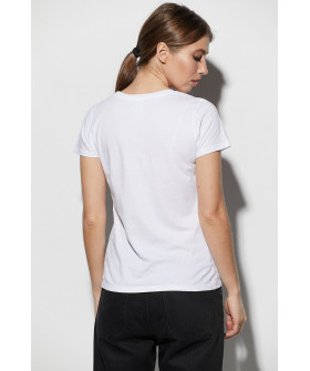 Women's white T-shirt "I'll lie down, but it won't get into Ukraine"