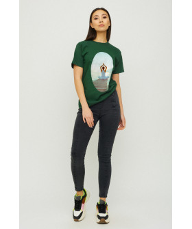 Футболка Бойфренд / воздушный принт /