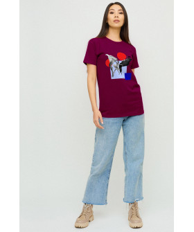 Футболка Бойфренд / воздушный принт /