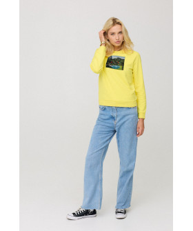 Women's sweatshirt with a print basic /no flis/ 