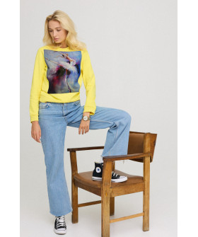 Women's sweatshirt with a print basic /no flis/ 