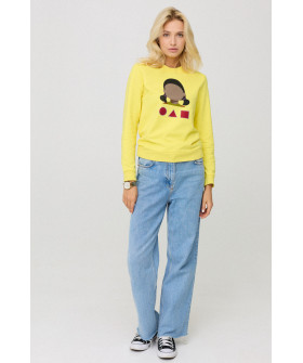 Women's sweatshirt with a print basic /no flis/ 