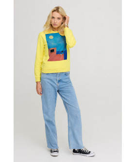 Women's sweatshirt with a print basic /no flis/ 