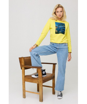 Women's sweatshirt with a print basic /no flis/ 