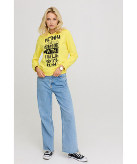 Women's sweatshirt with a print basic /no flis/ 