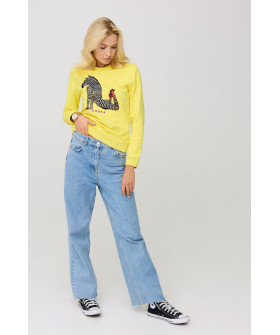 Women's sweatshirt with a print basic /no flis/ 