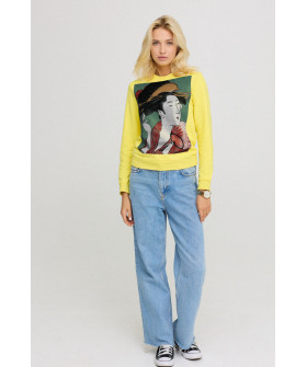 Women's sweatshirt with a print basic /no flis/ 