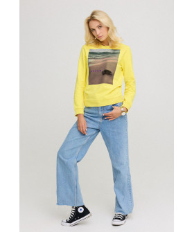 Women's sweatshirt with a print basic /no flis/ 