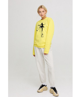 Свитшот женский с принтом оверсайз /no flis/ 