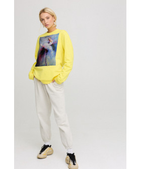 Women's sweatshirt with oversized print /no flis/ 