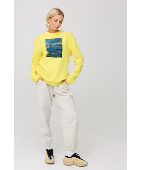 Women's sweatshirt with oversized print /no flis/ 