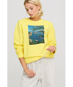 Women's sweatshirt with oversized print /no flis/ 